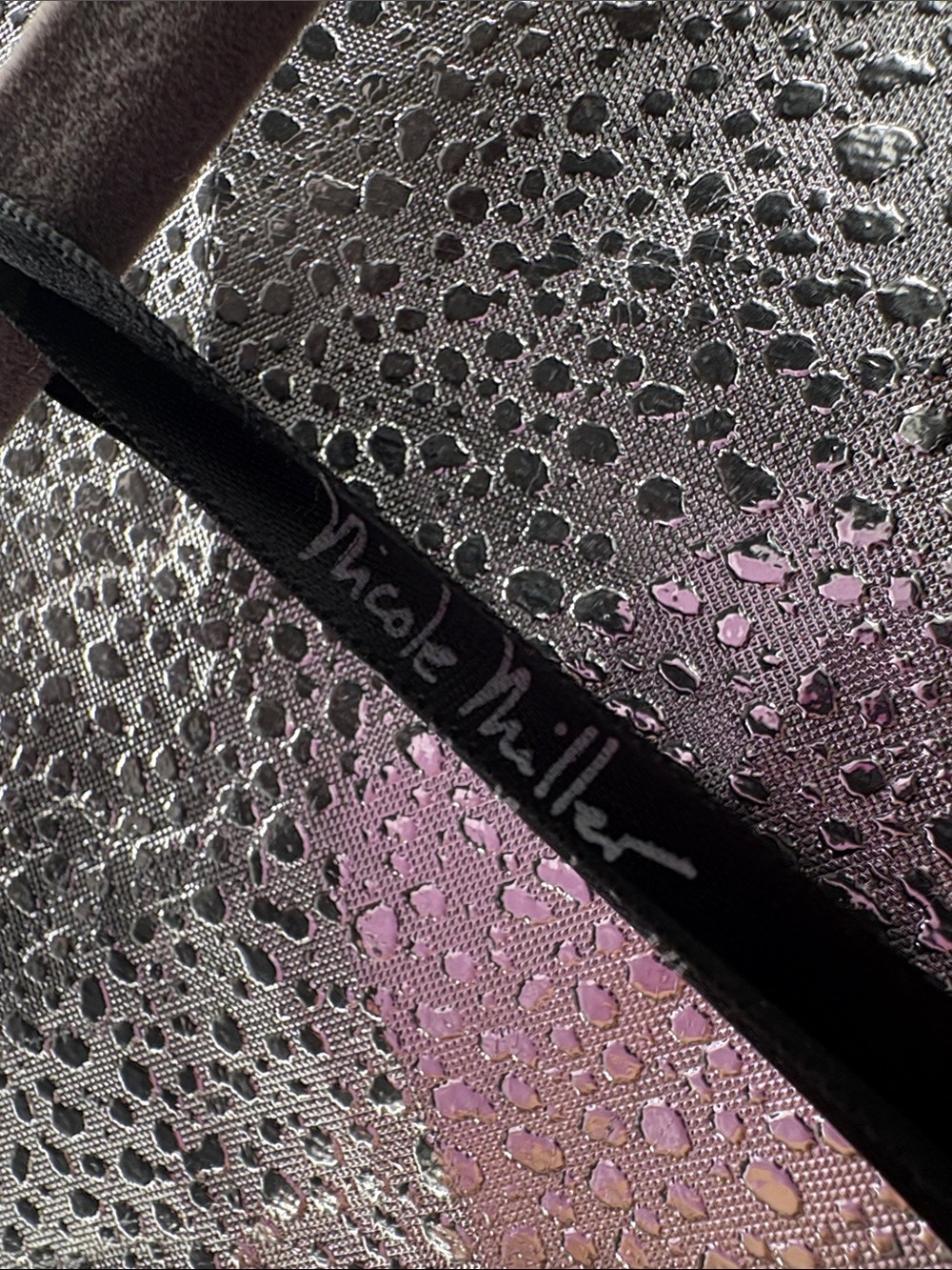 Nicole Miller Black Backless Slip Dress with Pink Ladder Straps - Picture 5 of 5